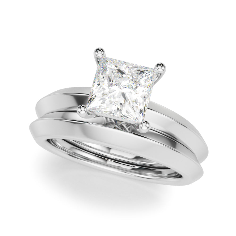 Elegant Knife Edge Solitaire Engagement Ring - 1 Carat Square Cut