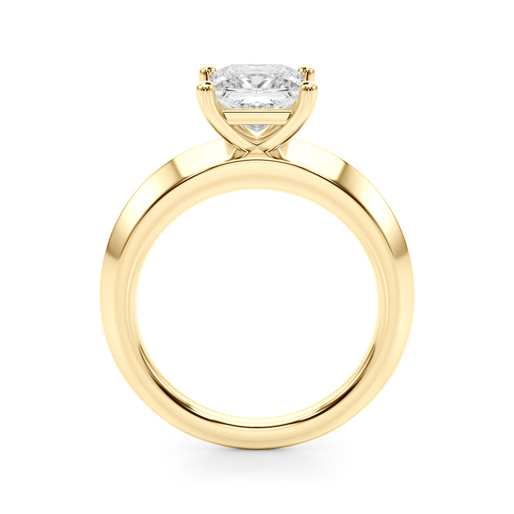 Elegant Knife Edge Solitaire Engagement Ring - 1 Carat Square Cut