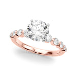14k White Gold Solitaire Engagement Ring Setting with 1/2 ct tw SI1-SI2, G-H Diamonds