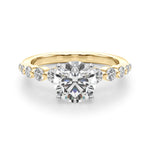 14k White Gold Solitaire Engagement Ring Setting with 1/2 ct tw SI1-SI2, G-H Diamonds