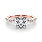 14k White Gold Solitaire Engagement Ring Setting with 1/2 ct tw SI1-SI2, G-H Diamonds