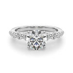 14k White Gold Solitaire Engagement Ring Setting with 1/2 ct tw SI1-SI2, G-H Diamonds