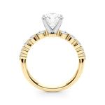 14k White Gold Solitaire Engagement Ring Setting with 1/2 ct tw SI1-SI2, G-H Diamonds