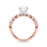 14k White Gold Solitaire Engagement Ring Setting with 1/2 ct tw SI1-SI2, G-H Diamonds