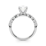 14k White Gold Solitaire Engagement Ring Setting with 1/2 ct tw SI1-SI2, G-H Diamonds