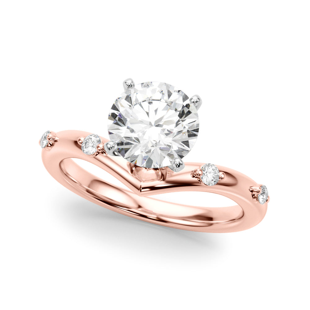 Exquisite Chevron Diamond Engagement Ring - A Timeless Symbol of Love