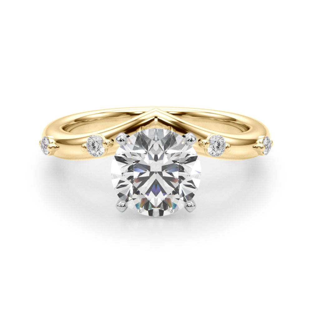 Exquisite Chevron Diamond Engagement Ring - A Timeless Symbol of Love