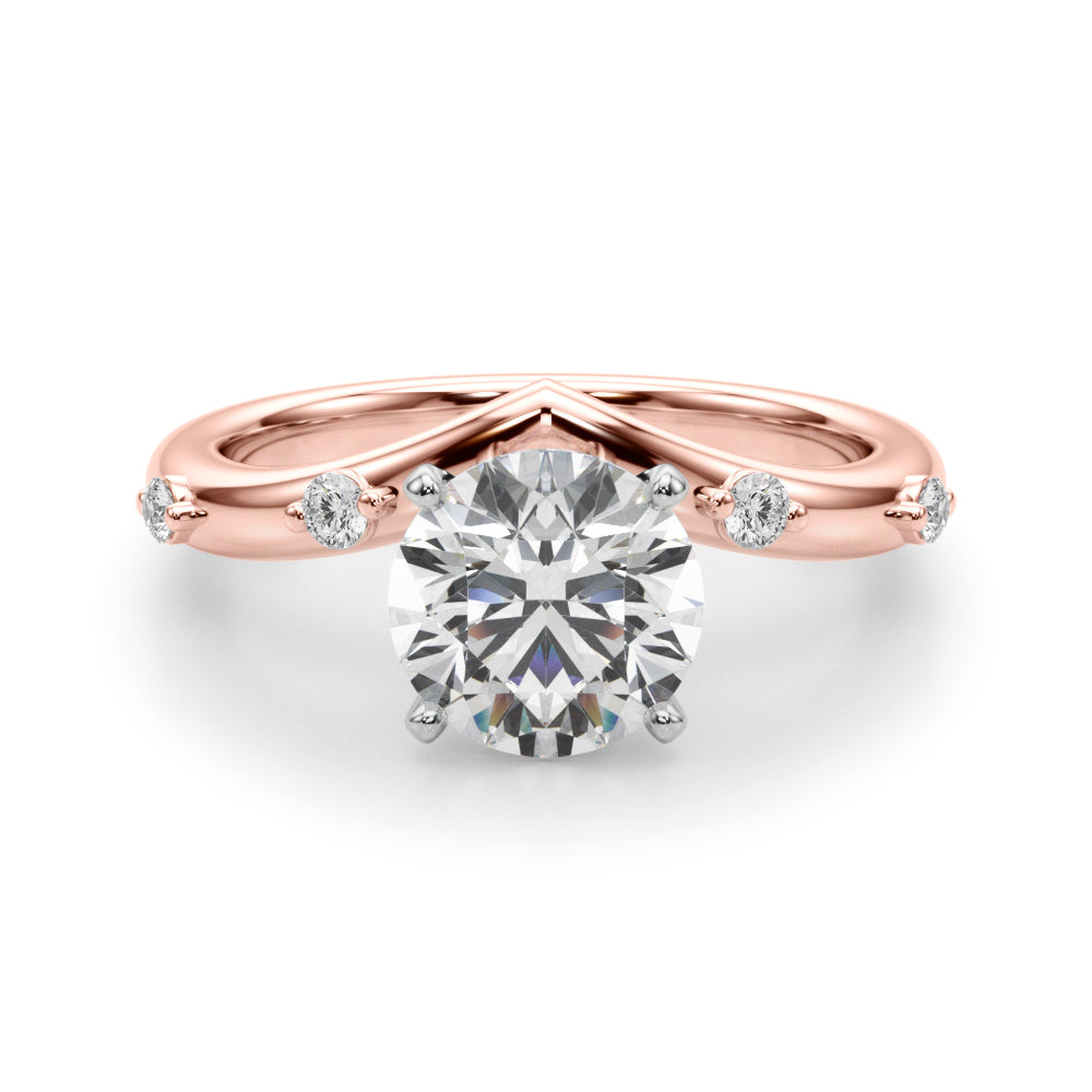 Exquisite Chevron Diamond Engagement Ring - A Timeless Symbol of Love