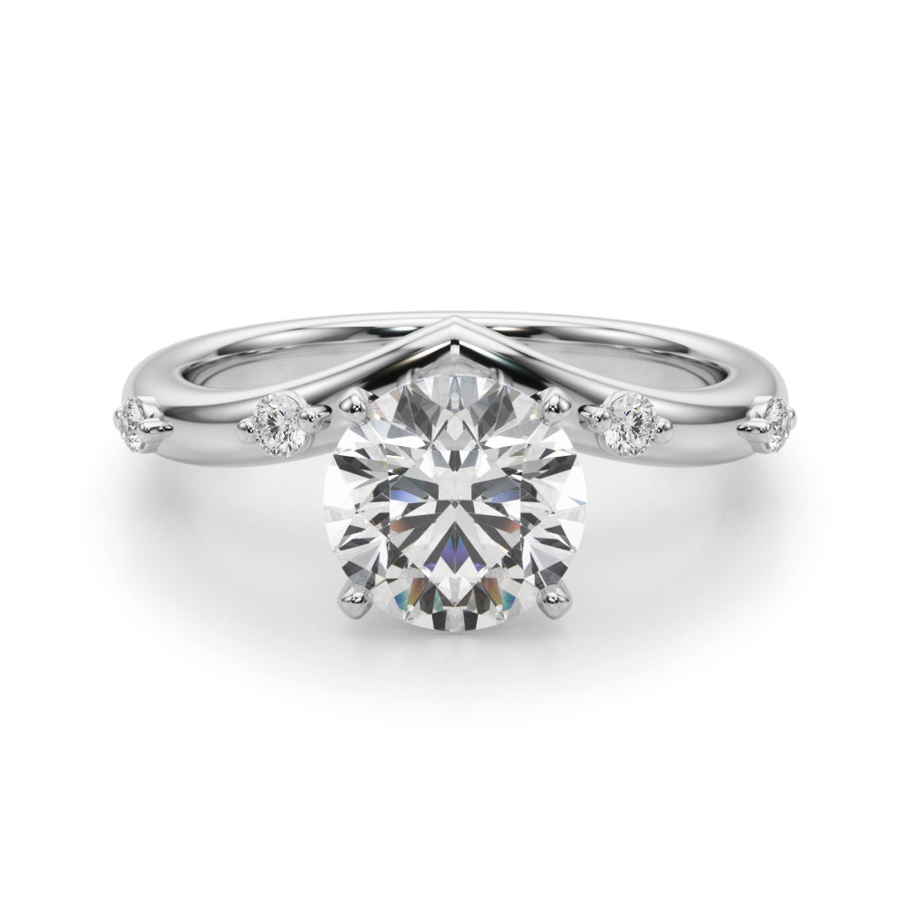 Exquisite Chevron Diamond Engagement Ring - A Timeless Symbol of Love