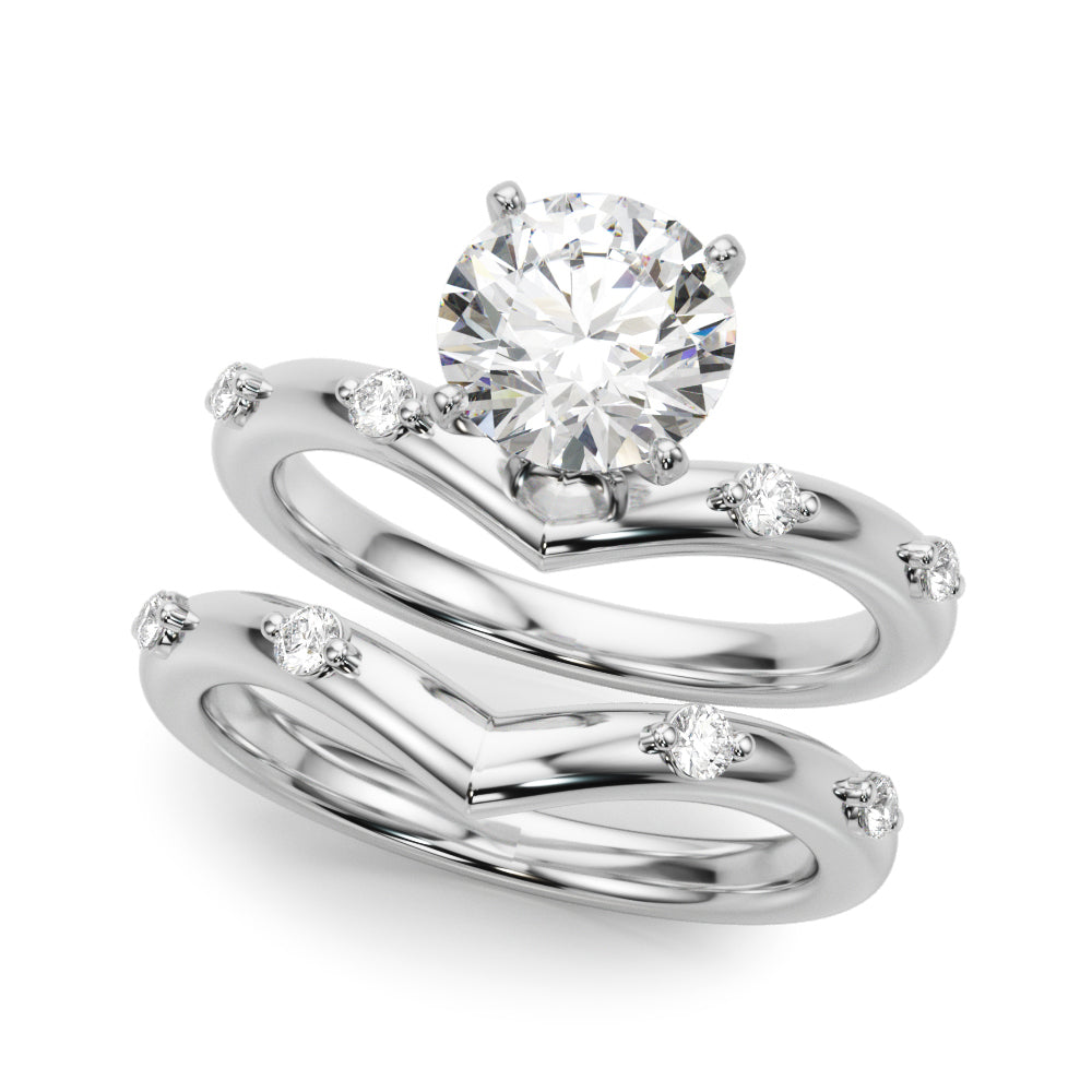 Exquisite Chevron Diamond Engagement Ring - A Timeless Symbol of Love