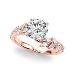 Exquisite 14kt Yellow Gold Diamond Leaf Engagement Ring - 3/8 ct tw SI1-H