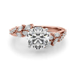Exquisite 14kt Yellow Gold Diamond Leaf Engagement Ring - 3/8 ct tw SI1-H