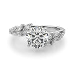Exquisite 14kt Yellow Gold Diamond Leaf Engagement Ring - 3/8 ct tw SI1-H