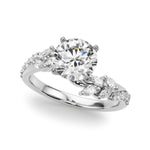 Exquisite 14kt Yellow Gold Diamond Leaf Engagement Ring - 3/8 ct tw SI1-H