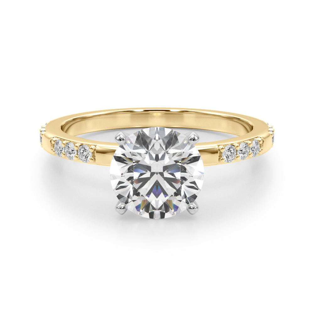 14kt Yellow Gold Engagement Ring with 1/5 ct tw SI1-SI2, G-H Diamonds - Timeless Elegance