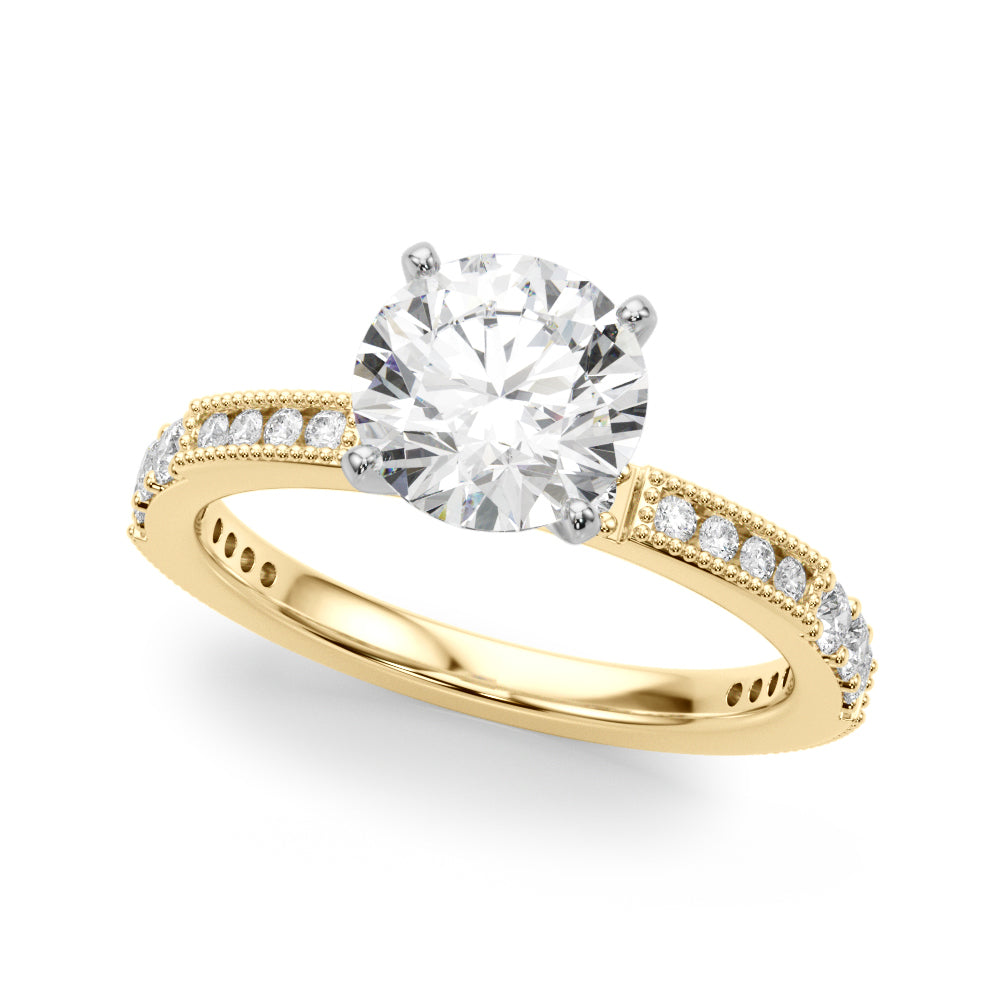 Elegant 14k Yellow Gold Engagement Ring - 3/8 ct tw SI1-SI2 G-H Diamonds