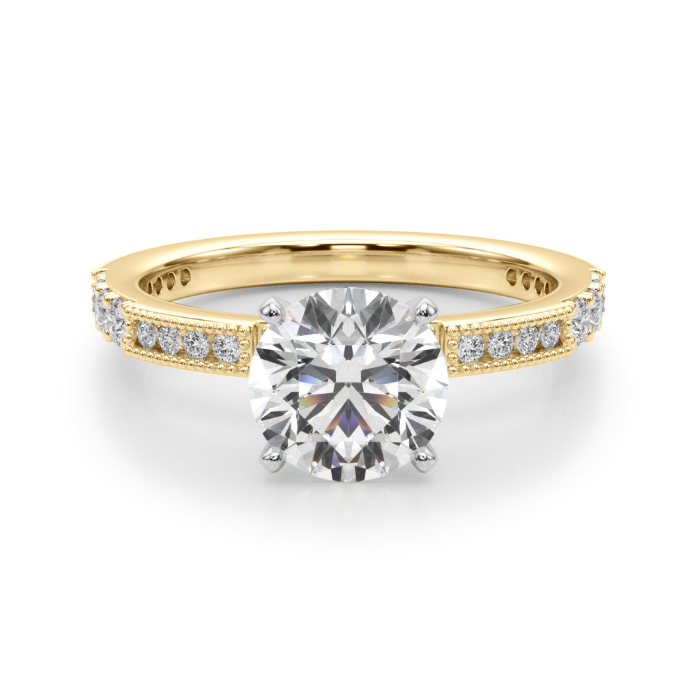 Elegant 14k Yellow Gold Engagement Ring - 3/8 ct tw SI1-SI2 G-H Diamonds