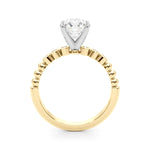 BEADED BEZEL SET ENGAGEMENT RING