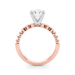 BEADED BEZEL SET ENGAGEMENT RING