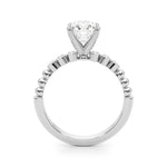 BEADED BEZEL SET ENGAGEMENT RING