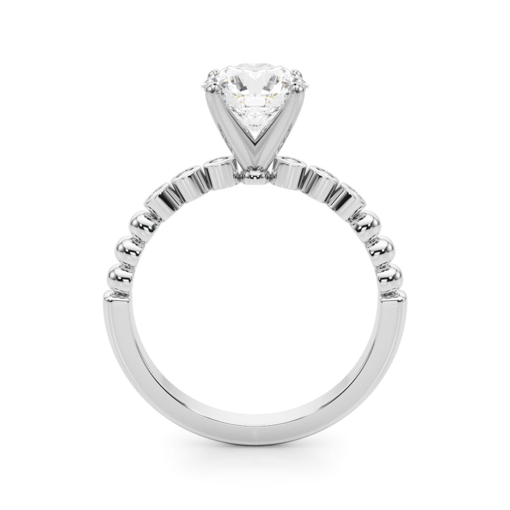 BEADED BEZEL SET ENGAGEMENT RING