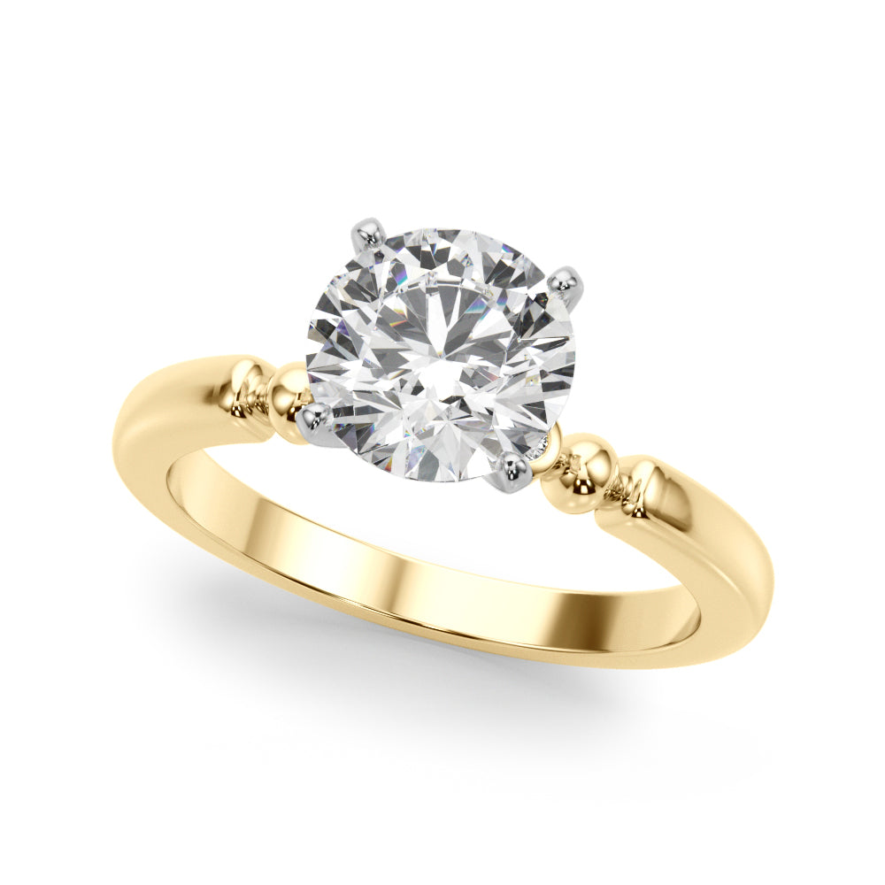 BEADED BEZEL SET ENGAGEMENT RING