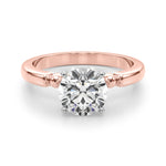 BEADED BEZEL SET ENGAGEMENT RING