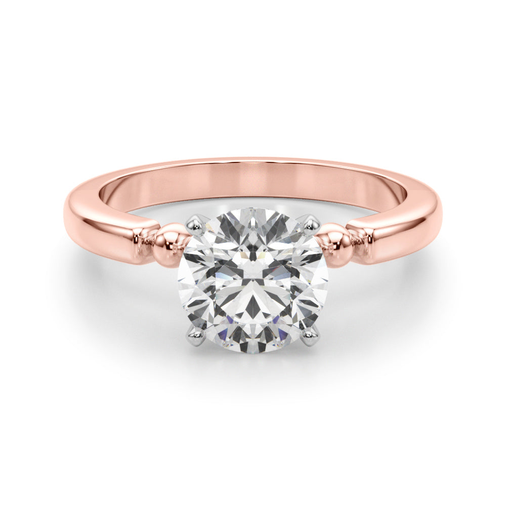 BEADED BEZEL SET ENGAGEMENT RING