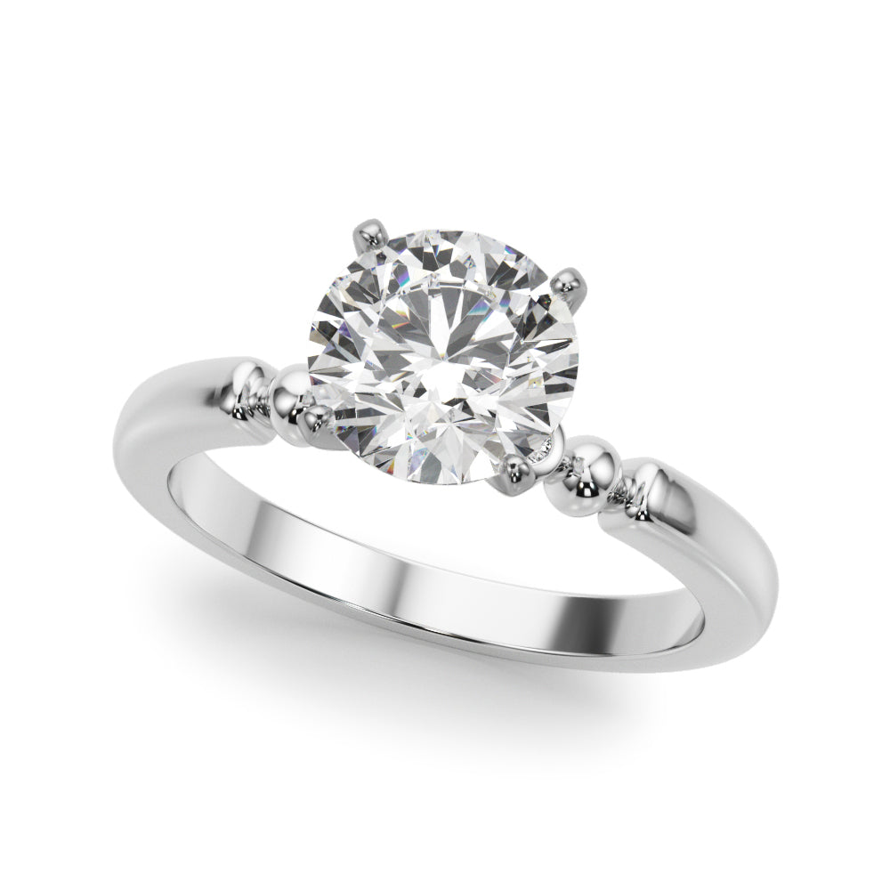 BEADED BEZEL SET ENGAGEMENT RING