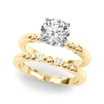 BEADED BEZEL SET ENGAGEMENT RING