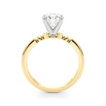 BEADED BEZEL SET ENGAGEMENT RING