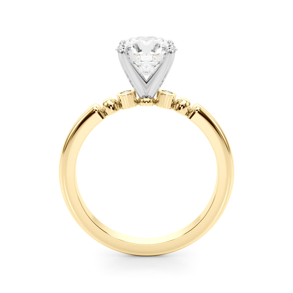 BEADED BEZEL SET ENGAGEMENT RING