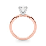 BEADED BEZEL SET ENGAGEMENT RING