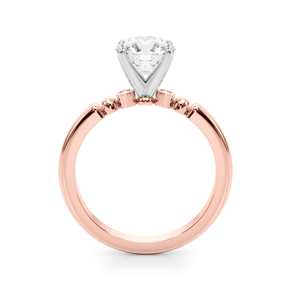 BEADED BEZEL SET ENGAGEMENT RING