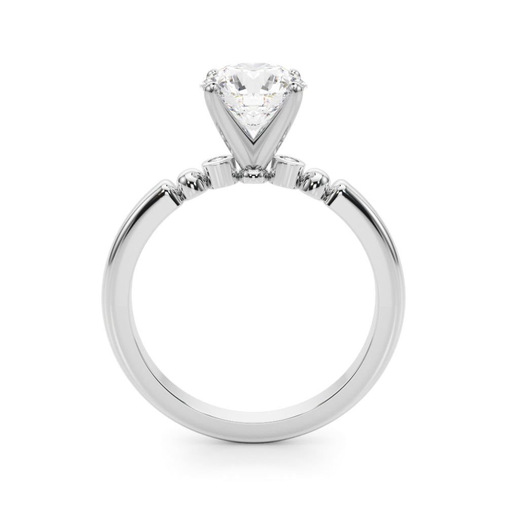 BEADED BEZEL SET ENGAGEMENT RING