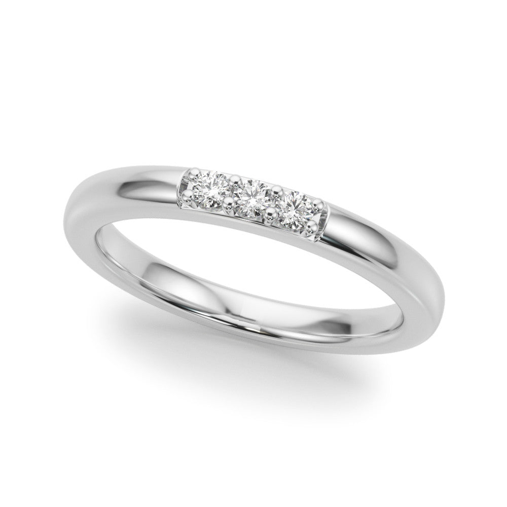 Elegant 14kt White Gold Wedding Band with 1/10 ct TW SI1-H Diamonds - STYLE 