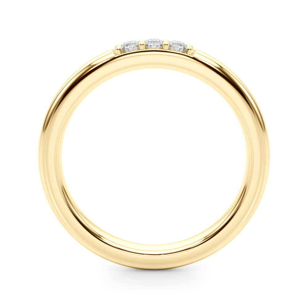 Elegant 14kt White Gold Wedding Band with 1/10 ct TW SI1-H Diamonds - STYLE 