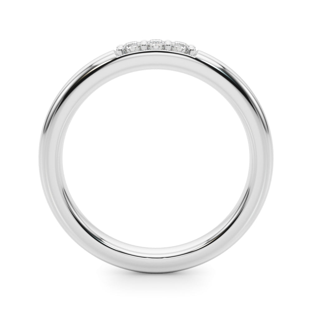 Elegant 14kt White Gold Wedding Band with 1/10 ct TW SI1-H Diamonds - STYLE 