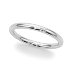 Classic 14k White Gold Plain Wedding Band - Timeless Elegance
