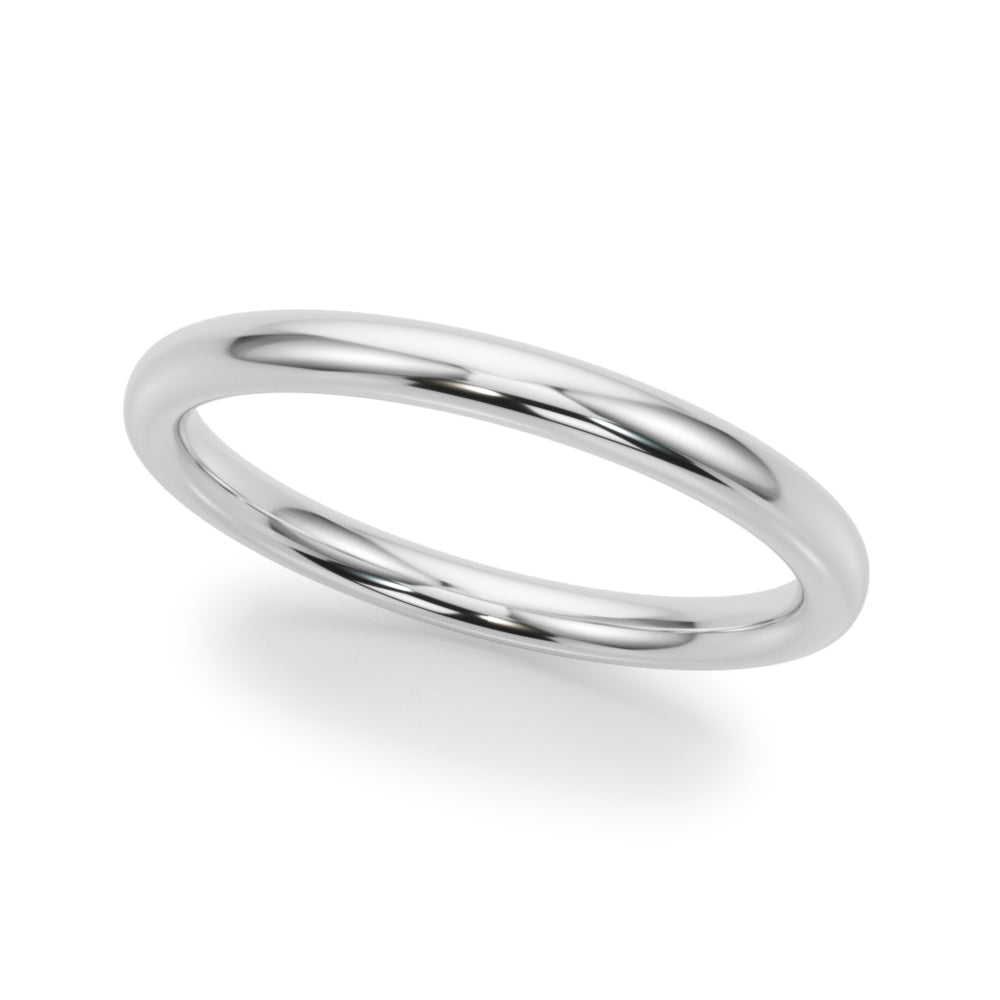 Classic 14k White Gold Plain Wedding Band - Timeless Elegance