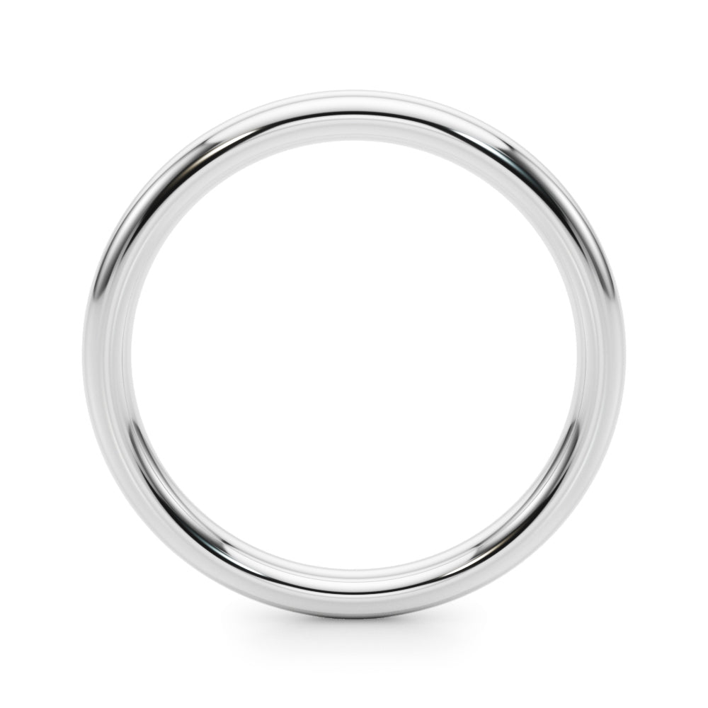 Classic 14k White Gold Plain Wedding Band - Timeless Elegance