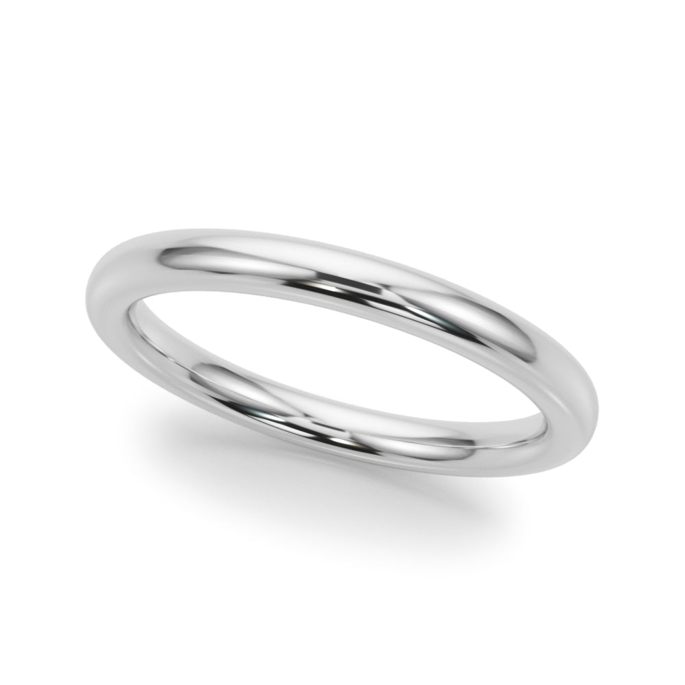 Elegant 14kt White Gold Plain Wedding Band - STYLE 