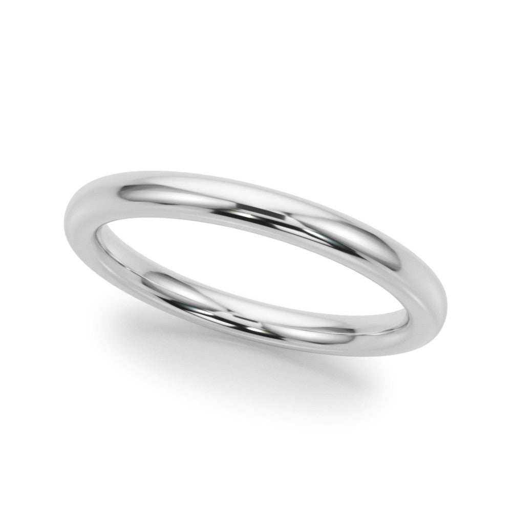 Elegant 14kt White Gold Plain Wedding Band - STYLE 