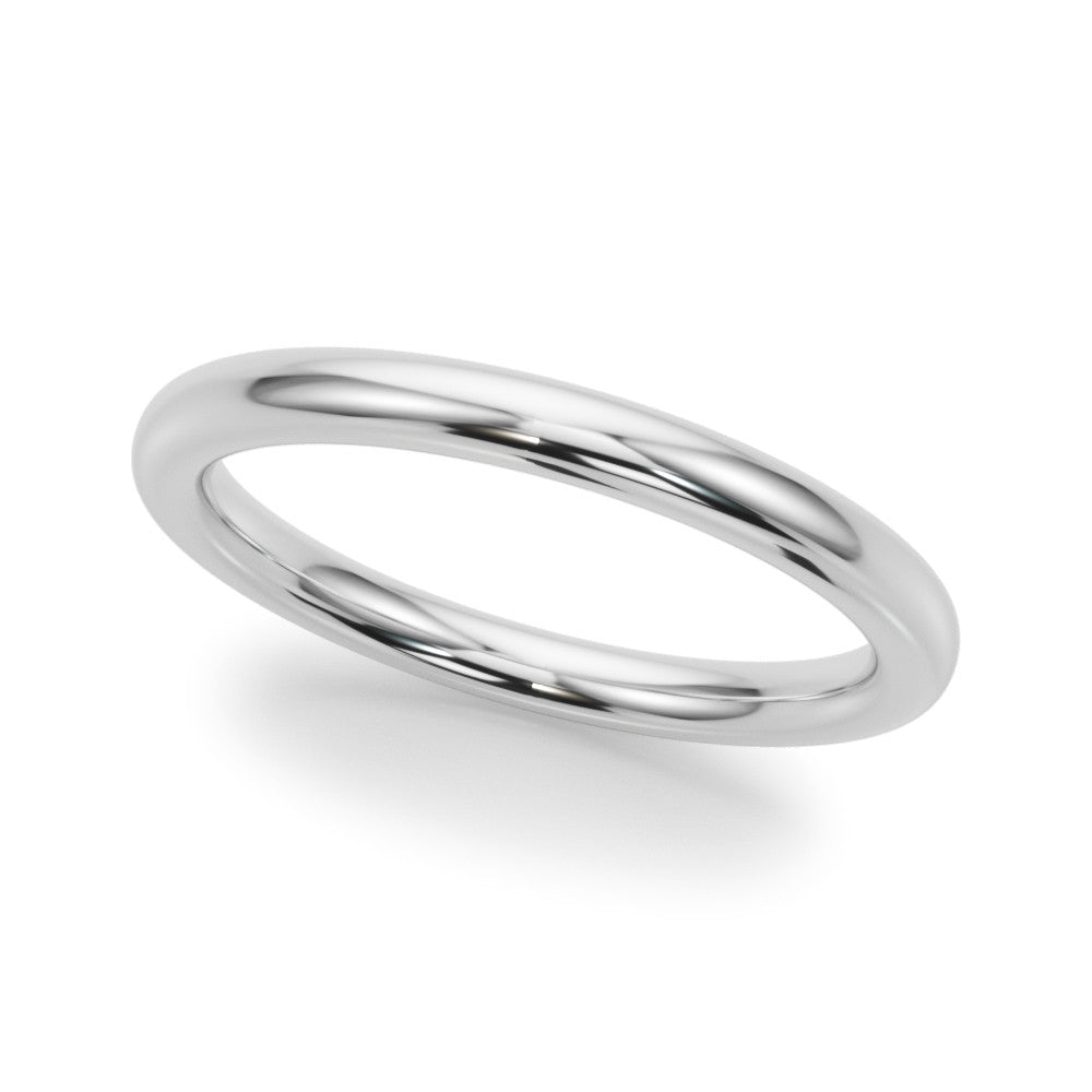 Classic 14kt White Gold Plain Wedding Band - Timeless Elegance