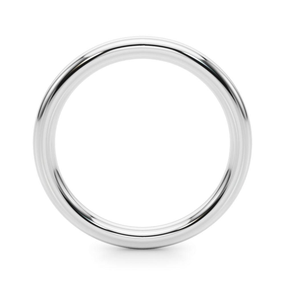 14kt White Gold Plain Wedding Band - Classic Polished Finish