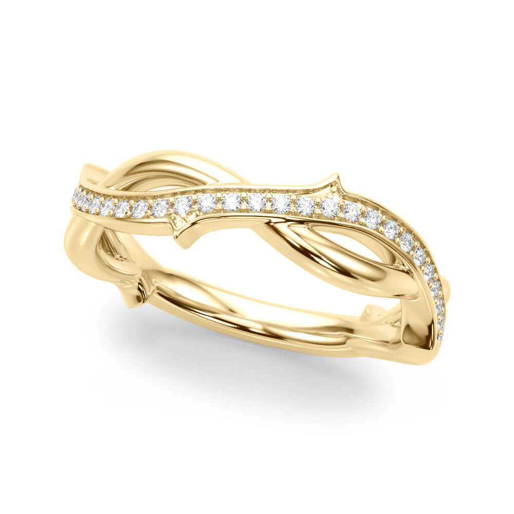 14kt Yellow Gold 1/5 Carat TW SI1-SI2 G-H Diamond Wedding Band - Style 