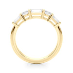 Exquisite 14k White Gold Baguette & Oval Diamond Wedding Band - 3/4 ct tw SI1-SI2, G-H