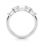 Exquisite 14k White Gold Baguette & Oval Diamond Wedding Band - 3/4 ct tw SI1-SI2, G-H