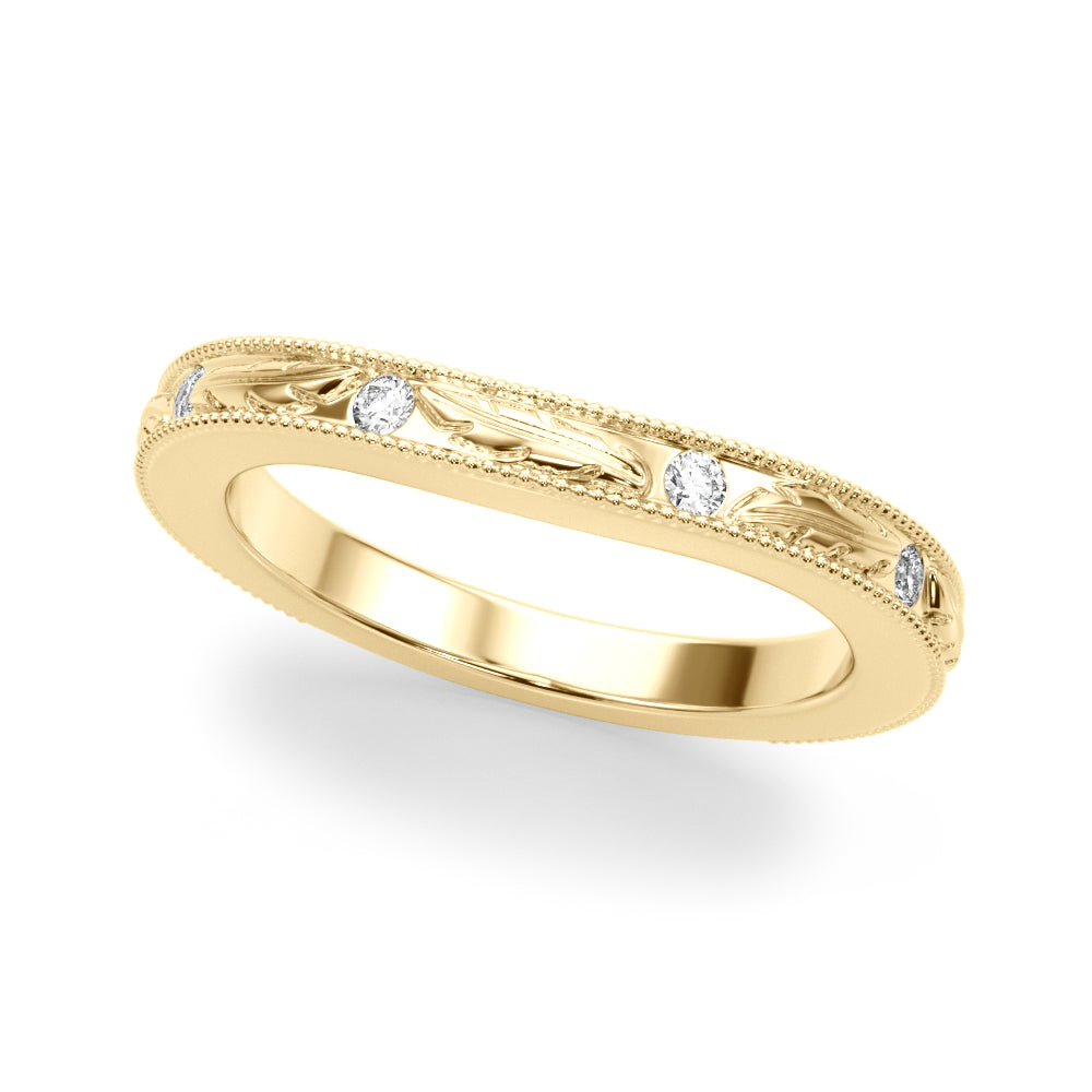14kt Yellow Gold 1/6 CTW SI1-SI2 G-H Diamond Wedding Band - Style 