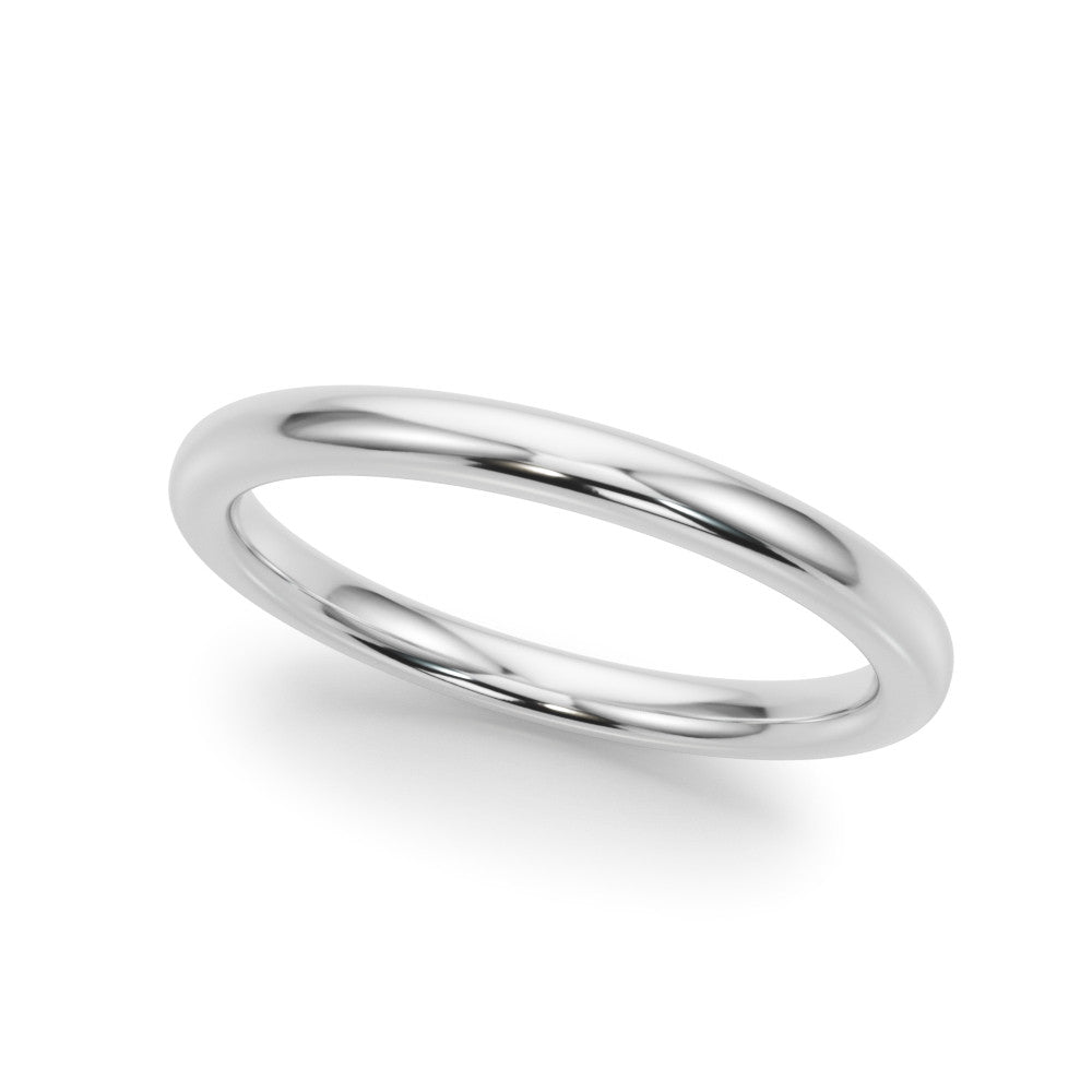14kt White Gold Polished Blank Wedding Ring - STYLE 